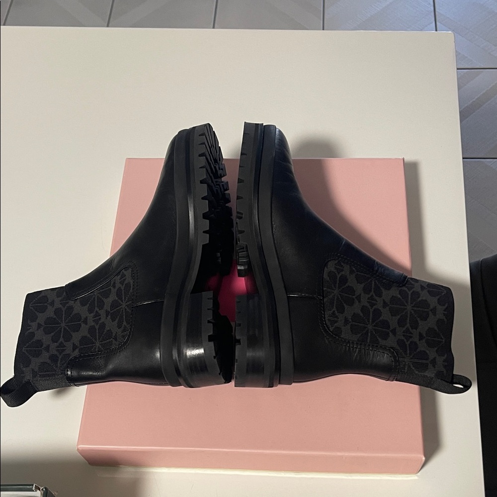 Kate Spade Black Floral Ankle Booties